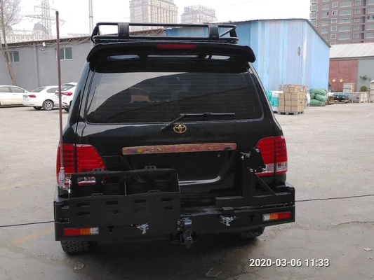 steel 4x4 bumper Rear offroad bull bar for LC100（with 1 spare tyre+1 fuel tank bracket）